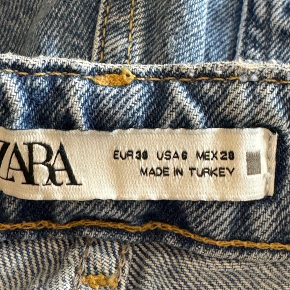 Zara Jeans womens size 6 high rise z1975 straight leg Denim Ankle Mid Blue - Picture 8 of 15